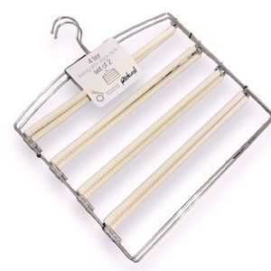 RICHARDS 2 White 4 Tier Closet & Storage Clothes Hanger Space Saving w Swing Arm